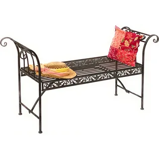 DanDiBo Gartenbank Wetterfest ohne Rückenlehne aus Metall Braun 96001 140 cm Bank Metallbank Sitzbank Garten - Braun