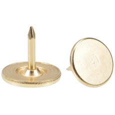 sourcing map 50Stk.Polsternägel Reißzwecken 11mm x 10mm Flachkopfnägeln Pins golden Farbton