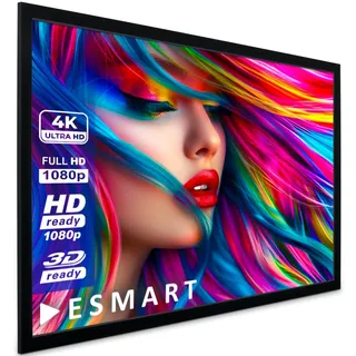 ESMART Economy EXF Rahmen-Leinwand [Größenauswahl] 240 x 135 cm (108") | Format 16:9 | Heimkino Beamer Projektionsleinwand Rahmen Leinwand LCD LED