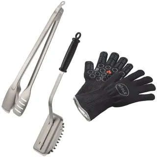 Rösle Grillbesteck-Set 3-tlg. Edelstahl schwarz/silber