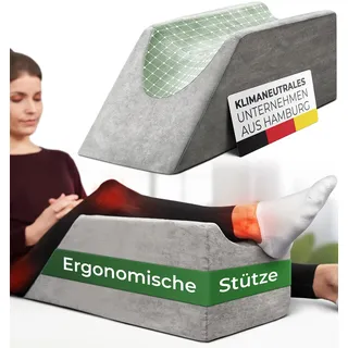 WELL B4 Ergonomisches Venenkissen zum Beine hochlagern - Beinhochlagerungskissen Beinauflage Keilkissen/Stützkissen für Beine & Knie ideal als Lymphkissen und Venenkeil