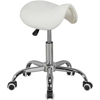 AMSTYLE Bürohocker Curve Kunstleder Weiß