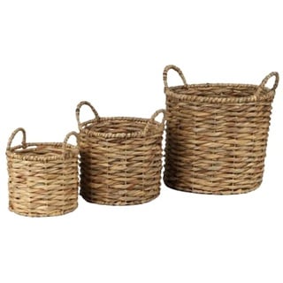 NATURAL LIVING " SET VON 3 KÖRBEN ALANUI" WASSERHYAZINTHE D16XH18/D20XH21/D27XH29CM