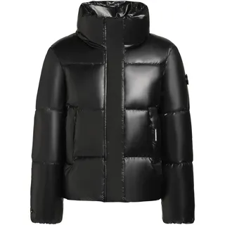 khujo Steppjacke »Steppjacke Rinja Shiny-YM«, ohne Kapuze, Glänzende kurze Winterjacke für Damen, schwarz