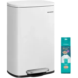 Songmics Mülleimer 50 l Weiß