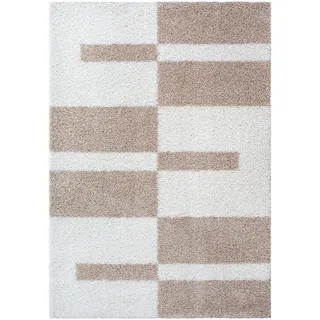 Läufer , Weiß, Beige , Textil , Streifen , rechteckig , 80x200 cm , für Fußbodenheizung geeignet, schmutzabweisend, für Hausstauballergiker geeignet, pflegeleicht , Teppiche und Böden, Teppiche, Teppichläufer, Läufer