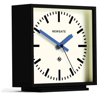 NEWGATE® Amp Schreibtischuhr | Design quadratischer stationsuhr | Schwarzes gehäuse mit blauen händen | Moderner Stil für Schreibtisch, tischplatte, kaminsims, Regal oder nachttisch