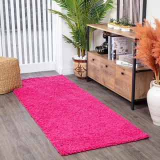 Livabliss Hochflor-Teppich »BORACAY« rechteckig 37 mm Höhe Flauschig, Langflor, Weich, Wohnzimmer Flurteppich, Grau, rosa