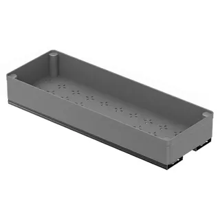Küchenschrank Organizer - Ausziehbare Regalablage - Schublade für Schrank und Vorratskammer - Montage ohne Bohren - ABS Kunststoff - 13,5 cm Grau