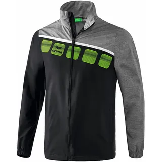Erima 5-C Allwetterjacke Herren - Schwarz / Grey Melange / Weiß - Schwarz