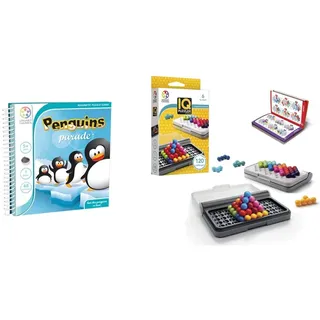 smart games SGT 260-8 260-8-Spiel Magnetic Penguins Parade & SG455 IQ-Puzzler PRO, Geschicklichkeitsspiel, Reisespiel, Gehirntraining