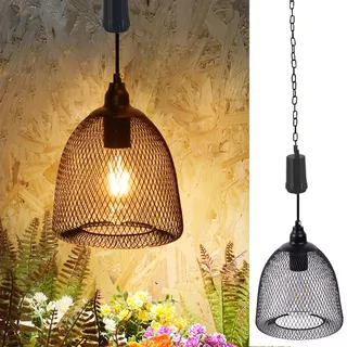 pearlstar pearstar Hängelampe mit Batterie, outdoor Metall-Lampe hängend mit 6-Stunden-Timer, batteriebetriebene Pendelleuchte wasserdicht indoor Garten Deckenleuchte für Balkon Weihnachten Hof(Oval)