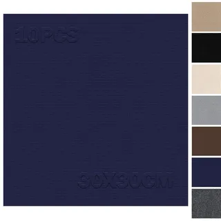 Teppichfliesen 30x30cm Teppichfliesen Selbstklebend - 10 Stück Set - 0.9m2 - Teppichboden, Teppichfliesen Selbstliegend mit Rückendeckung, Teppich Fliesen für Wohnung, Gewerbe, Büro, Dunkelblau