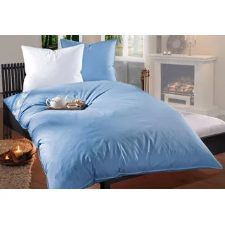 RIBECO "Leon", silberweiß 155x220 cm blau extrawarm