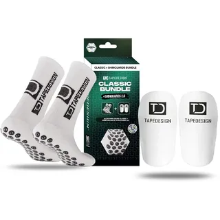 Tape Design Classic Bundle + Shinguard 2.0 Pack Lange Socken - White - EU 37-48