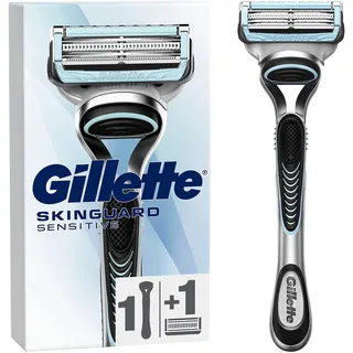 Gillette SkinGuard Sensitive Nassrasierer Herren, Rasierer + 1 Rasierklinge mit Hautschutz, Geschenk für Männer