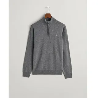 GANT Superfine Lambswool Halbzippullover - Charcoal Melange - L