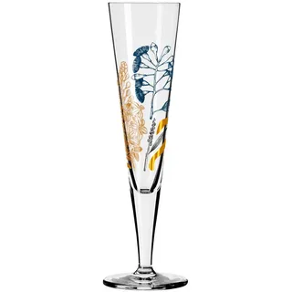 Ritzenhoff Champagnerglas , Blau, Goldfarben , Glas , 205 ml , 7.2x24.0x7.2 cm , Fsc, Made in Germany , Gläser, Champagnergläser & Sektgläser