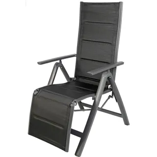 Relaxsessel Gartensessel Comfort Gestell Aluminium anthrazit - Schwarz