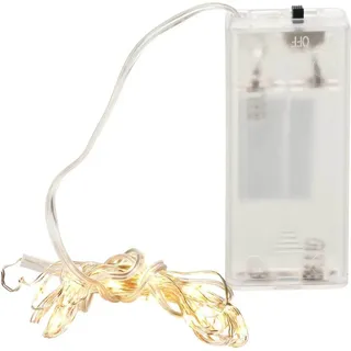 Cepewa Mikro Draht Lichterkette Stern warmweiß silber Batterie Deko Beleuchtung Weihnachten (1 x 10 LED Mikro-Draht Lichterkette)