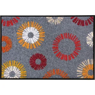 Erwin Müller Fußmatte Konz, Schmutzfangmatte, Sauberlaufmatte terra/grau Größe 80x150 cm - rutschfest, langlebig, pflegeleicht, für Fußbodenheizung geeignet