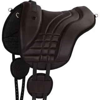 Equinate Reitpad Stella aus verziertem Kunstleder Pony Braun - Schwarz
