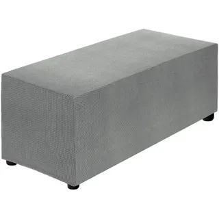 QUARKZMAN Hocker Bezug, Länge:130-160cm / 51"-63" Schonbezug Hockerbezug, Strandmon Bezug für Fußhocker, Stretch Bezug Waschbar Abdeckung Überzug Hocker Protector - Hellgrau