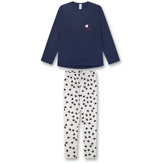 Sanetta Mädchen-Schlafanzug lang blau | Hochwertiger und bequemer Schlafanzug aus Baumwolle für Mädchen. Pyjamaset für Mädchen 152