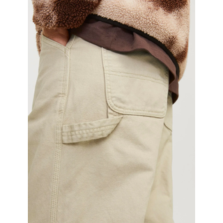 Cargohose JACK & JONES "JPSTEDDIE CARPENTER PANTS NOOS", Herren, Gr. 31, Länge 32, braun (32fields of rye), Web, Obermaterial: 100% Baumwolle, unifarben, loose fit knöchellang, Hosen Cargohose