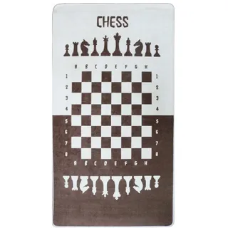 MANI TEXTILE TPS_ECHEC_MARR_120 Teppich, Polyester, Braun, 120 x 160