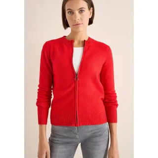 Cecil Damen 2515363 Cosy Cardigan mit Zipper, Fiery red Melange, L
