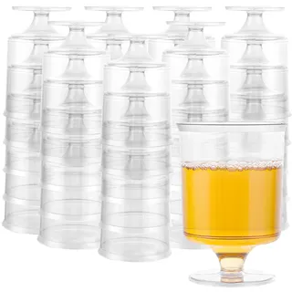 DAJAVE 65 Stück Premium Weingläser Kunststoff 180ml Plastik Weingläser, Weinverkostungsgläser aus Kunststoff, Mehrweg Cocktailgläser, Weinglas kunststoff, Weinbecher für Hochzeiten, Partys