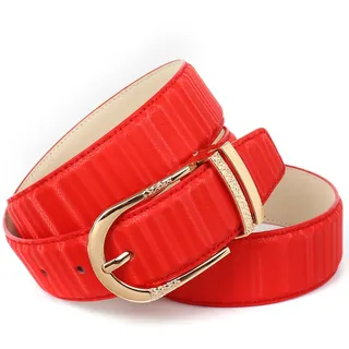 Anthoni Crown Ledergürtel, mit filigraner goldfarbener Dornschließe, rot