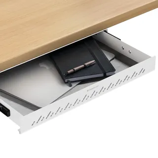 Desktronic Schreibtisch-Organizer, Untertisch-Aufbewahrungsbox, Schreibtisch für Büro Schule Homeoffice Schreibwaren, Metallschublade, Versteckte Schubladenbox (Weiß)