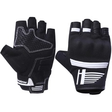 Harssidanzar Herr Fingerlose Motorradhandschuhe,Sommer Atmungsaktiver Touchscreen Motorrad Reiten mit Hand Knuckle Motorrad Motorradcross Handschuh KM050,Schwarz-Weiß,Größe L