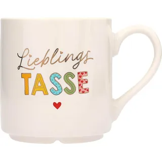 Depesche 0013594-034 Lieblingsbecher Motiv Nr. 34, Henkeltasse mit Spruch, 300 ml, aus Porzellan, teilweise mit Goldfolie und Innendruck