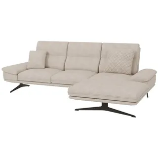 S-Style Möbel Ecksofa Loris Beige Samt - Ottomane rechts , Textil , Echtholz, Teilmassiv,Buche, Birke , Füllung: Polyetherschaumkern , L-Form, Eckteil, Ottomane rechts,L-Form , 294x175 cm , Blauer Engel, FSC Mix, Oeko-Tex®, Hergestellt in Europa , Wohnzimmer, Sofas & Couches, Wohnlandschaften, Ecksofas