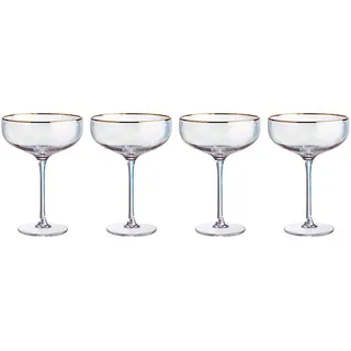 Butlers Champagnerschalen (4er Set) Smeralda 400 ml , Transparent , Glas , Gläser, Champagnergläser & Sektgläser