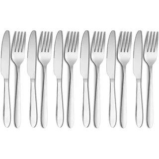 RETON 12 Stück Edelstahl Besteck Set, Messer und Gabel set, Steakbesteck Set, Essbesteck 6 Personen Spülmaschinenfest und Spiegelpoliert