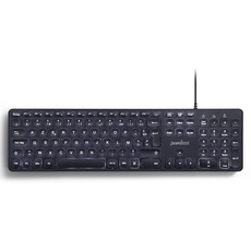 Perixx PERIBOARD-331 Tastatur, kabelgebunden, USB, Hintergrundbeleuchtung, volle Größe – Scherentasten Typ X – Hintergrundbeleuchtung Weiß – Schwarz – AZERTY...