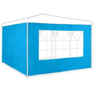 Relaxdays Seitenteile für Pavillon, 2er Set, 2x3 m, Pavillonwand mit Fenster, wasserdicht, hellblau