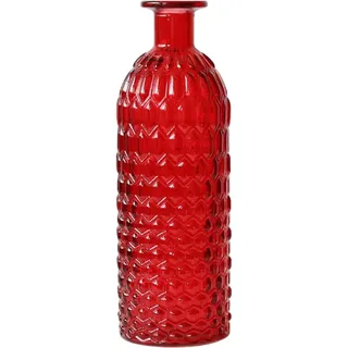 LKXHarleya Kleine transparente Blumenvase, 8 x 25 cm, nordische Glasvase für Tischdekoration, Hochzeit, Party, Zuhause und Büro, Stil A (Rot)