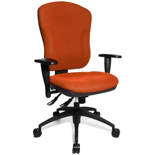 Topstar Wellpoint 30 SY, ergonomischer Bürostuhl, Schreibtischstuhl, Muldensitz, inkl. Armlehnen, Bezug orange