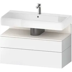 Duravit Qatego Waschtischunterbau, 1 Auszug und 1 Schublade, 990x470x590mm, Nische Weiß Supermatt, QA4395084, Farbe: Weiß Matt/mit Nischenbeleuchtung