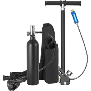 Vevor Tauchflasche Tauchtank Sauerstoffflasche zum Tauchen unterstützt 5–10 Minuten Unterwasseratmung, 30 m Tauchtiefe, nachfüllbarer Schnorchel-Lufttank mit Pumpe für Unterwassererkundung