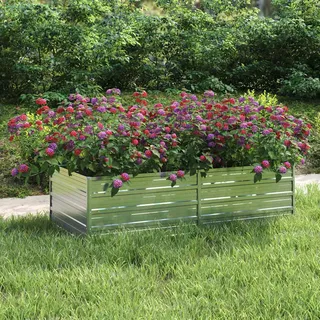 Garten-Hochbeet 160x80x45 cm Verzinkter Stahl Silber - Silber