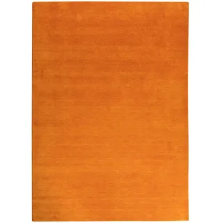 Steffensmeier Wollteppich 140/200 cm Jaipur , Orange , Naturmaterialen , Rechteckig , 140x200 cm , für Fußbodenheizung geeignet , Teppiche und Böden, Teppiche, Schafwollteppiche