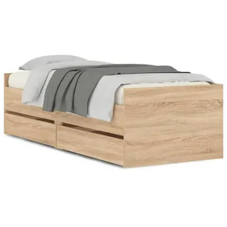 vidaXL Bettgestell mit Schubladen Sonoma-Eiche 90x200 cm - Braun