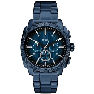 Fossil Machine Herren 44MM Blaue Edelstahl-Uhr, FS6167