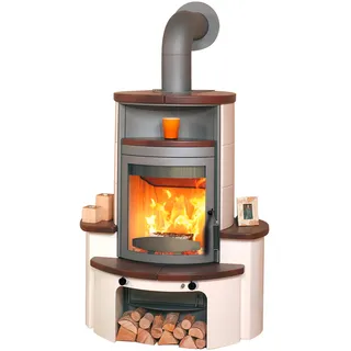 Hark Avenso GT ECOplus 8 kW Keramik Weiß/Stahl jola-braun/stone
